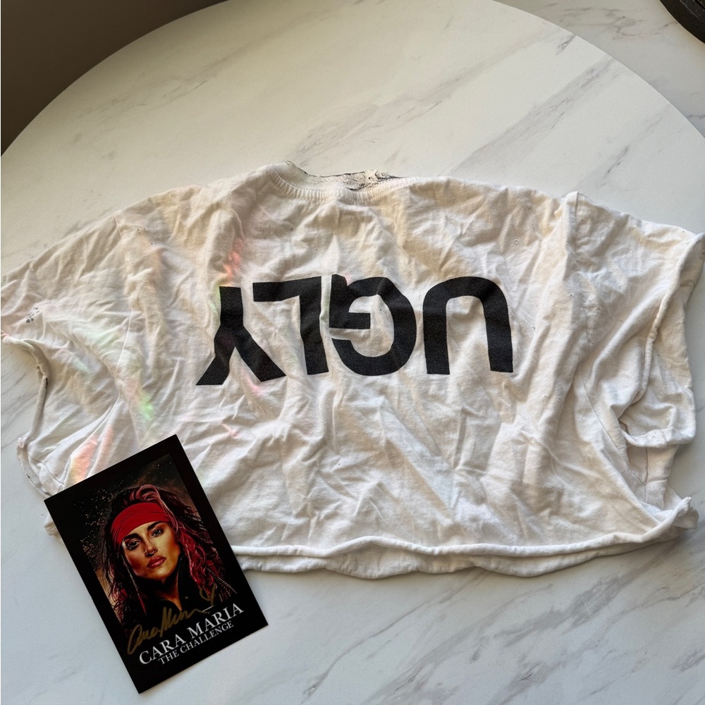 UGLY boutique distressed crop top tee